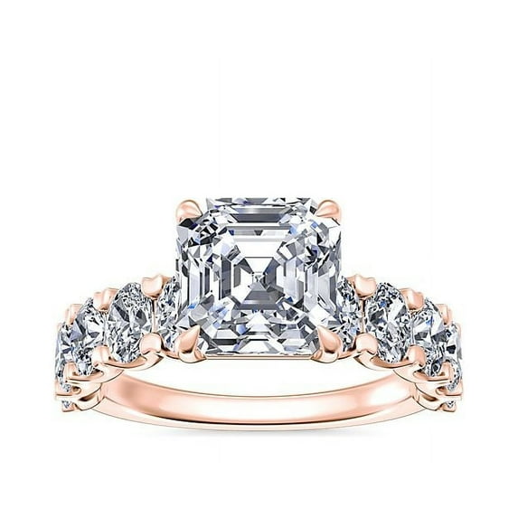 IGI Certified 3.00 Ct Fine Asscher Cut Lab Grown Diamond (E/VVS2) Solitiare Wedding Ring for Ladies Solid 18K Rose Gold Size 7.5 by Diamond-Capitals