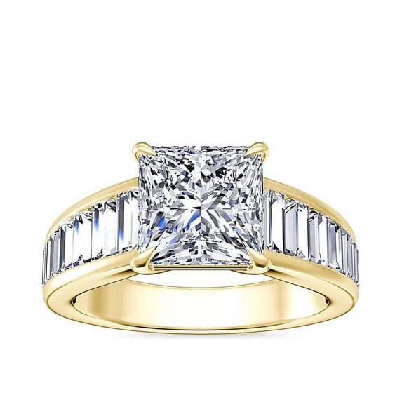 IGI Certified 3.00 Ct Genuine Princess Cut Lab Grown Diamond (E/VVS2) Solitiare Ring For Bridal Solid 18K Yellow Gold Size 6 by Diamond-Capitals