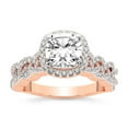 thumbnail image 1 of IGI Certified 3 Carat Cushion Shape Lab Grown Diamond Engagement Ring | 14K Rose Gold | Imperiella Halo Celtic Knot Diamond Ring | FG-VS1-VS2 Quality Friendly Diamonds, 1 of 6