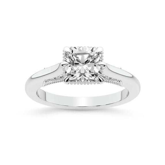 IGI Certified 3 Carat Cushion Shape Lab Grown Diamond Engagement Ring | 14K White Gold | Esther Tacori Style Solitaire Diamond Ring | FG-VS1-VS2 Quality Friendly Diamonds