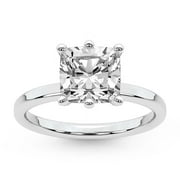 IGI Certified 3 Carat Cushion Shape Lab Grown Diamond Engagement Ring | 14K White Gold |Solitaire Lab Diamond Ring | FG-VS1-VS2 Quality Friendly Diamonds