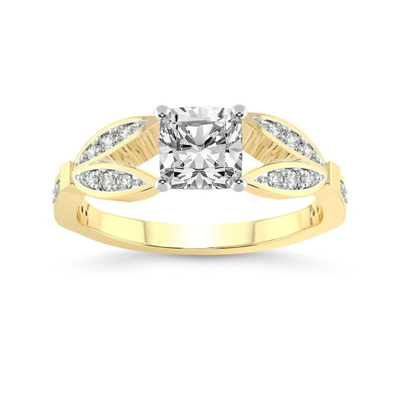 IGI Certified 3 Carat Cushion Shape Lab Grown Diamond Engagement Ring | 14K Yellow Gold | Nova Split Shank Vintage Diamond Ring | FG-VS Quality Friendly Diamonds
