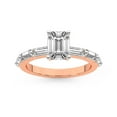 thumbnail image 1 of IGI Certified 3 Carat Emerald Shape Lab Grown Diamond Engagement Ring | 14K Rose Gold | Kimberly Baguette Side Stone Diamond Ring | FG-VS1-VS2 Quality Friendly Diamonds, 1 of 6