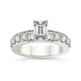 thumbnail image 1 of IGI Certified 3 Carat Emerald Shape Lab Grown Diamond Engagement Ring | 14K White Gold | Alfreda Half Eternity Diamond Ring | FG-VS1-VS2 Quality Friendly Diamonds, 1 of 6
