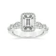 thumbnail image 1 of Gift For Mothers Day IGI Certified 3 Carat Emerald Shape Lab Grown Diamond Engagement Ring | 14K White Gold |Micaela Halo Diamond Ring | FG-VS1-VS2 Quality Friendly Diamonds, 1 of 5