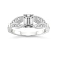 thumbnail image 1 of IGI Certified 3 Carat Emerald Shape Lab Grown Diamond Engagement Ring | 14K White Gold | Nova Split Shank Vintage Diamond Ring | FG-VS Quality Friendly Diamonds, 1 of 6