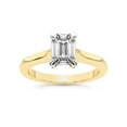 thumbnail image 1 of IGI Certified 3 Carat Emerald Shape Lab Grown Diamond Engagement Ring | 14K Yellow Gold | Agnes Criss Cross Prong Solitaire Diamond Ring | FG-VS1-VS2 Quality Friendly Diamonds, 1 of 6