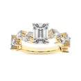 thumbnail image 1 of IGI Certified 3 Carat Emerald Shape Lab Grown Diamond Engagement Ring | 14K Yellow Gold | Hester Petite Side Stone Diamond Ring | FG-VS1-VS2 Quality Friendly Diamonds, 1 of 6