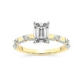 thumbnail image 1 of IGI Certified 3 Carat Emerald Shape Lab Grown Diamond Engagement Ring | 14K Yellow Gold | Majestic Love Diamond Accent Ring | FG-VS1-VS2 Quality Friendly Diamonds, 1 of 6
