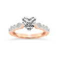 thumbnail image 1 of IGI Certified 3 Carat Heart Shape Lab Grown Diamond Engagement Ring | 14K Rose Gold | Filippa Milgrain Diamond Ring | FG-VS1-VS2 Quality Friendly Diamonds, 1 of 5