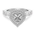 thumbnail image 1 of IGI Certified 3 Carat Heart Shape Lab Grown Diamond Engagement Ring | 14K White Gold | Crowned Cresta Double Halo Diamond Ring | FG-VS1-VS2 Quality Friendly Diamonds, 1 of 5