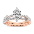 thumbnail image 1 of IGI Certified 3 Carat Marquise Shape Lab Grown Diamond Engagement Ring | 14K Rose Gold | Charlotte Double Twist Side Stone Diamond Ring | FG-VS1-VS2 Quality Friendly Diamonds, 1 of 6