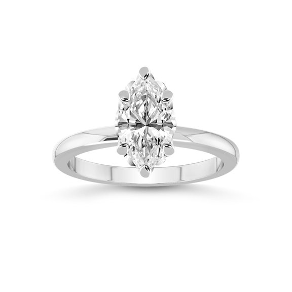 IGI Certified 3 Carat Marquise Shape Lab Grown Diamond Engagement Ring | 14K White Gold | Malissa Solitaire Diamond Ring | FG-VS1-VS2 Quality Friendly Diamonds