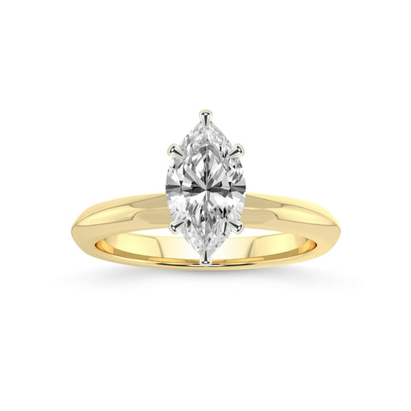 IGI Certified 3 Carat Marquise Shape Lab Grown Diamond Engagement Ring | 14K Yellow Gold | Alora Solitaire Diamond Ring | FG-VS1-VS2 Quality Friendly Diamonds
