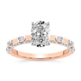 thumbnail image 1 of IGI Certified 3 Carat Oval Shape Lab Grown Diamond Engagement Ring | 14K Rose Gold | Majestic Love Diamond Accent Ring | FG-VS1-VS2 Quality Friendly Diamonds, 1 of 5