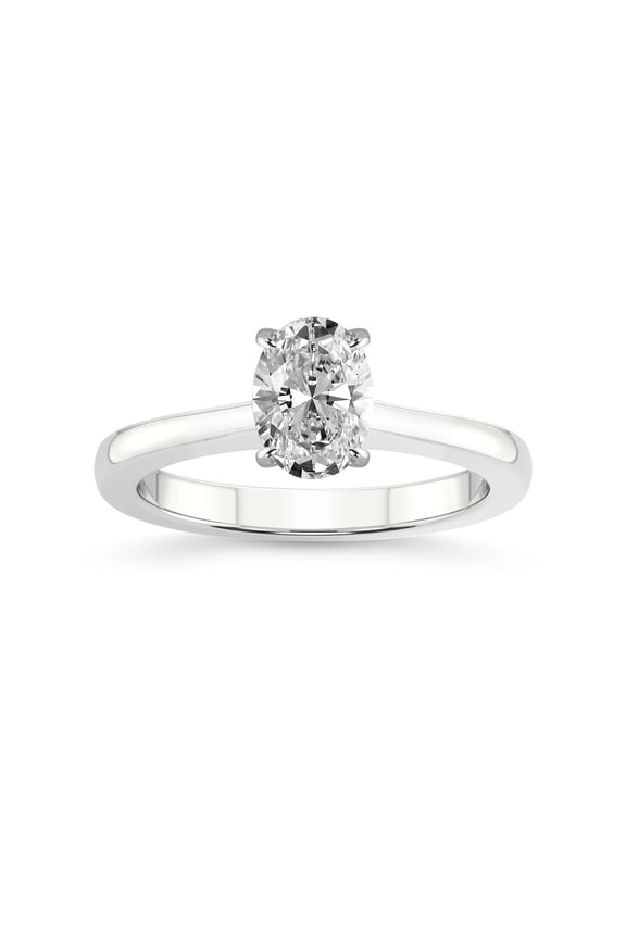 IGI Certified 3 Carat Oval Shape Lab Grown Diamond Engagement Ring | 14K White Gold | Demi Four Prong Lab Diamond Ring | FG-VS1-VS2 Quality Friendly Diamonds