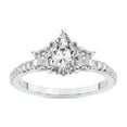 thumbnail image 1 of IGI Certified 3 Carat Pear Shape Lab Grown Diamond Engagement Ring | 14K White Gold | Lavinia Three Stone Trapezoid Diamond Ring | FG-VS Quality Friendly Diamonds, 1 of 6