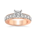 thumbnail image 1 of IGI Certified 3 Carat Princess Shape Lab Grown Diamond Engagement Ring | 14K Rose Gold | Alfreda Half Eternity Diamond Ring | FG-VS1-VS2 Quality Friendly Diamonds, 1 of 6
