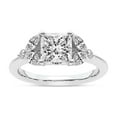 thumbnail image 1 of IGI Certified 3 Carat Princess Shape Lab Grown Diamond Engagement Ring | 14K White Gold | Beatrice Marquise Side Stone Diamond Ring | FG-VS1-VS2 Quality Friendly Diamonds, 1 of 6