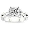 thumbnail image 1 of IGI Certified 3 Carat Princess Shape Lab Grown Diamond Engagement Ring | 14K White Gold | Twisted Blossom Lab Diamond Ring | FG-VS1-VS2 Quality Friendly Diamonds, 1 of 5