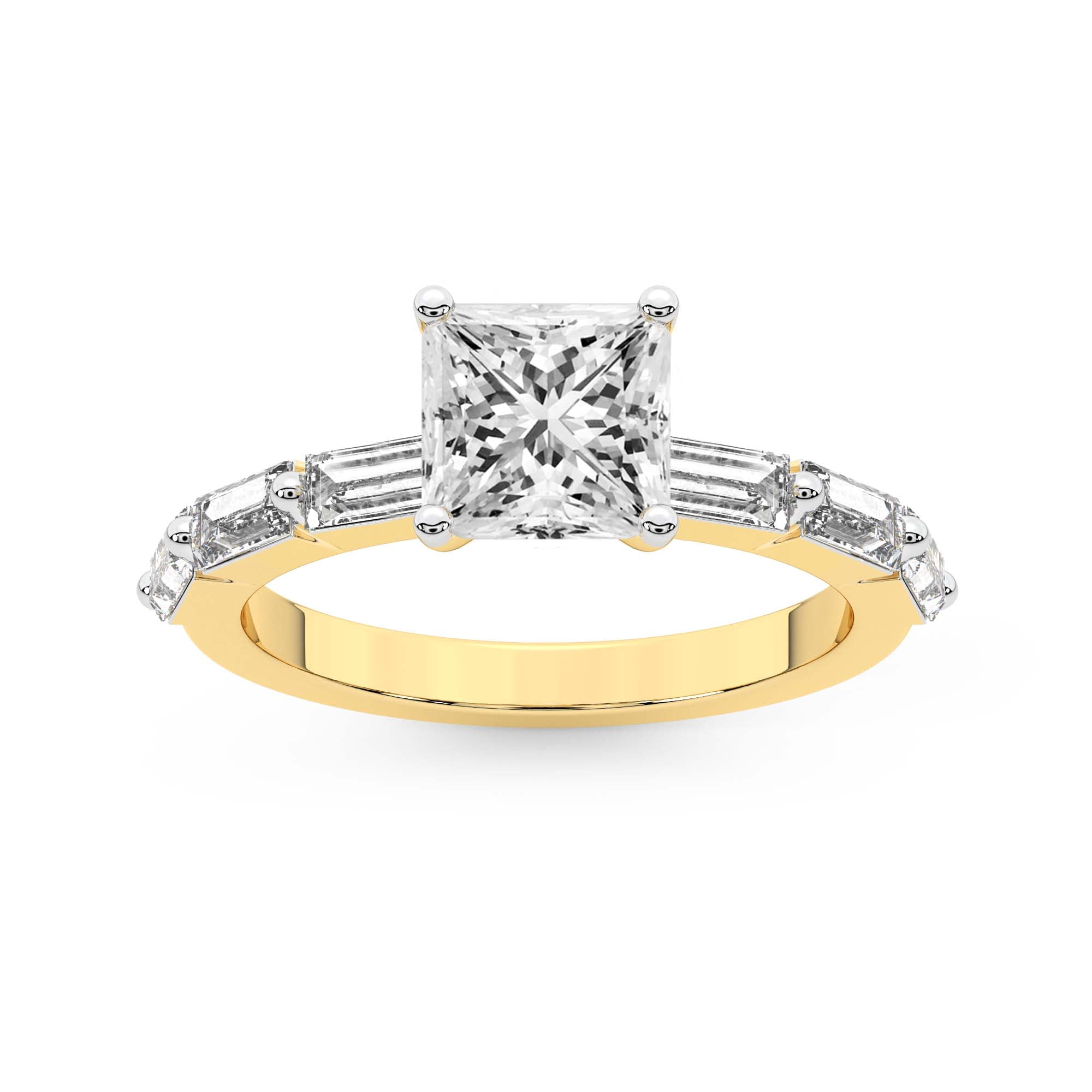 IGI Certified 3 Carat Princess Shape Lab Grown Diamond Engagement Ring ...