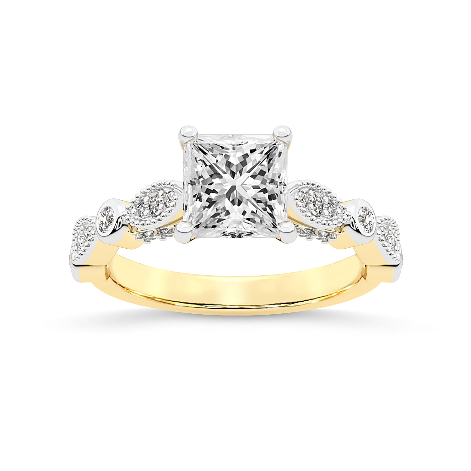 IGI Certified 3 Carat Princess Shape Lab Grown Diamond Engagement Ring ...