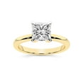 thumbnail image 1 of IGI Certified 3 Carat Princess Shape Lab Grown Diamond Engagement Ring | 14K Yellow Gold | Matilda Leaf Petal Solitaire Diamond Ring | FG-VS1-VS2 Quality Friendly Diamonds, 1 of 6