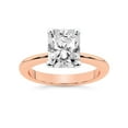 thumbnail image 1 of IGI Certified 3 Carat Radiant Shape Lab Grown Diamond Engagement Ring | 14K Rose Gold | Cordelia Knife Edge Solitaire Diamond Ring | FG-VS1-VS2 Quality Friendly Diamonds, 1 of 5