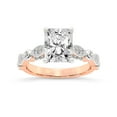 thumbnail image 1 of IGI Certified 3 Carat Radiant Shape Lab Grown Diamond Engagement Ring | 14K Rose Gold |Larisa Side Stone Diamond Ring | FG-VS1-VS2 Quality Friendly Diamonds, 1 of 5