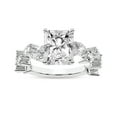 thumbnail image 1 of IGI Certified 3 Carat Radiant Shape Lab Grown Diamond Engagement Ring | 14K White Gold | Hester Petite Side Stone Diamond Ring | FG-VS1-VS2 Quality Friendly Diamonds, 1 of 6