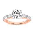 thumbnail image 1 of IGI Certified 3 Carat Round Shape Lab Grown Diamond Engagement Ring | 14K Rose Gold | Lottie Four Claw Side Stone Diamond Ring | FG-VS1-VS2 Quality Friendly Diamonds, 1 of 7