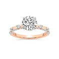 thumbnail image 1 of IGI Certified 3 Carat Round Shape Lab Grown Diamond Engagement Ring | 14K Rose Gold | Majestic Love Diamond Accent Ring | FG-VS1-VS2 Quality Friendly Diamonds, 1 of 5