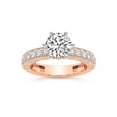 thumbnail image 1 of IGI Certified 3 Carat Round Shape Lab Grown Diamond Engagement Ring | 14K Rose Gold | Regalia Milgrain Diamond Ring | FG-VS Quality Friendly Diamonds, 1 of 7