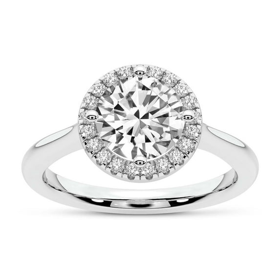 IGI Certified 3 Carat Round Shape Lab Grown Diamond Engagement Ring | 14K White Gold | Harriet Halo Diamond Ring | FG-VS1-VS2 Quality Friendly Diamonds