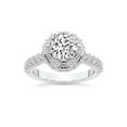 thumbnail image 1 of IGI Certified 3 Carat Round Shape Lab Grown Diamond Engagement Ring | 14K White Gold | Luxoré Vintage Allure Diamond Ring | FG-VS1-VS2 Quality Friendly Diamonds, 1 of 7