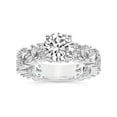 thumbnail image 1 of IGI Certified 3 Carat Round Shape Lab Grown Diamond Engagement Ring | 14K White Gold | Skylar Side Stone Encrusted Diamond Ring | FG-VS Quality Friendly Diamonds, 1 of 7