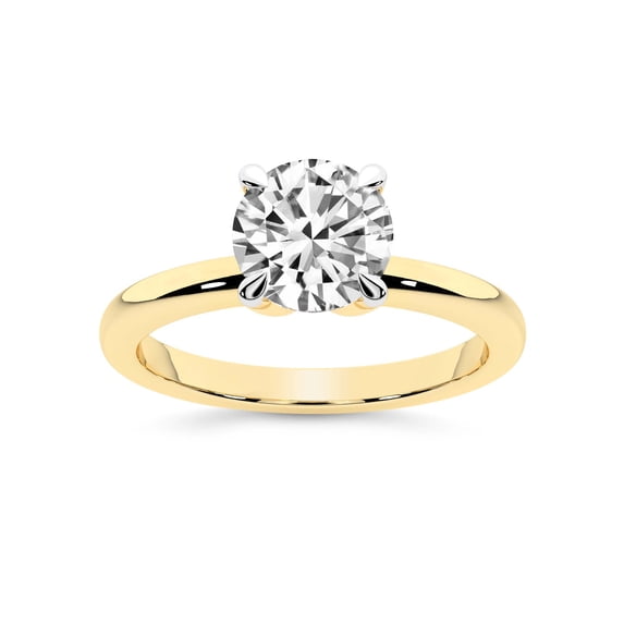 IGI Certified 3 Carat Round Shape Lab Grown Diamond Engagement Ring | 14K Yellow Gold | Matilda Leaf Petal Solitaire Diamond Ring | FG-VS1-VS2 Quality Friendly Diamonds