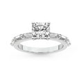 thumbnail image 1 of IGI Certified 4 Carat Cushion Shape Lab Grown Diamond Engagement Ring | 14K White Gold | Kimberly Baguette Side Stone Diamond Ring | FG-VS1-VS2 Quality Friendly Diamonds, 1 of 6