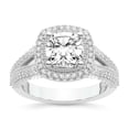 thumbnail image 1 of IGI Certified 4 Carat Cushion Shape Lab Grown Diamond Engagement Ring | 14K White Gold | Opulenté Antique Halo Diamond Ring | FG-VS Quality Friendly Diamonds, 1 of 6