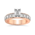 thumbnail image 1 of IGI Certified 4 Carat Emerald Shape Lab Grown Diamond Engagement Ring | 14K Rose Gold | Alfreda Half Eternity Diamond Ring | FG-VS1-VS2 Quality Friendly Diamonds, 1 of 6