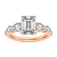 thumbnail image 1 of IGI Certified 4 Carat Emerald Shape Lab Grown Diamond Engagement Ring | 14K Rose Gold | Frances Side Stone Diamond Ring | FG-VS1-VS2 Quality Friendly Diamonds, 1 of 6