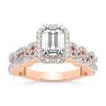 thumbnail image 1 of IGI Certified 4 Carat Emerald Shape Lab Grown Diamond Engagement Ring | 14K Rose Gold | Imperiella Halo Celtic Knot Diamond Ring | FG-VS1-VS2 Quality Friendly Diamonds, 1 of 6