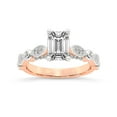 thumbnail image 1 of IGI Certified 4 Carat Emerald Shape Lab Grown Diamond Engagement Ring | 14K Rose Gold | Larisa Side Stone Diamond Ring | FG-VS1-VS2 Quality Friendly Diamonds, 1 of 5