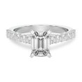 thumbnail image 1 of IGI Certified 4 Carat Emerald Shape Lab Grown Diamond Engagement Ring | 14K White Gold | Austria Cathedral Diamond Ring | FG-VS1-VS2 Quality Friendly Diamonds, 1 of 5