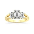 thumbnail image 1 of IGI Certified 4 Carat Emerald Shape Lab Grown Diamond Engagement Ring | 14K Yellow Gold | Bethany Three Stone Side Oval Diamond Ring | FG-VS1-VS2 Quality Friendly Diamonds, 1 of 6