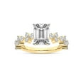 thumbnail image 1 of IGI Certified 4 Carat Emerald Shape Lab Grown Diamond Engagement Ring | 14K Yellow Gold | Dorothea Side Stone Diamond Ring | FG-VS1-VS2 Quality Friendly Diamonds, 1 of 6