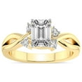 thumbnail image 1 of IGI Certified 4 Carat Emerald Shape Lab Grown Diamond Engagement Ring | 14K Yellow Gold |Twisted Blossom Diamond Ring | FG-VS1-VS2 Quality Friendly Diamonds, 1 of 5