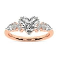 thumbnail image 1 of IGI Certified 4 Carat Heart Shape Lab Grown Diamond Engagement Ring | 14K Rose Gold | Josephine Four Prong Side Stone Diamond Ring | FG-VS1-VS2 Quality Friendly Diamonds, 1 of 6
