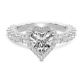 thumbnail image 1 of IGI Certified 4 Carat Heart Shape Lab Grown Diamond Engagement Ring | 14K White Gold | Enchanté Side Stones Halo Diamond Ring | FG-VS1-VS2 Quality Friendly Diamonds, 1 of 6