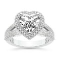 thumbnail image 1 of IGI Certified 4 Carat Heart Shape Lab Grown Diamond Engagement Ring | 14K White Gold | Opulenté Antique Halo Diamond Ring | FG-VS Quality Friendly Diamonds, 1 of 6